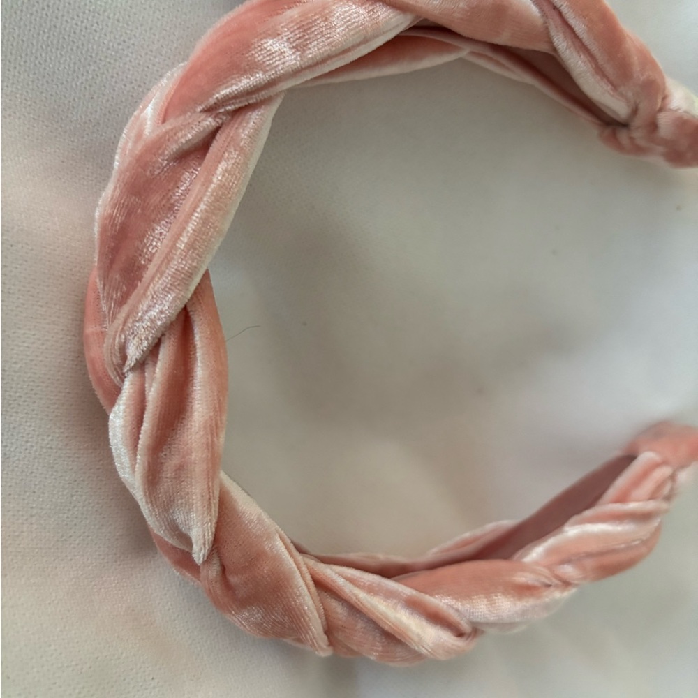 Velvet Twisted Headband - Pink
